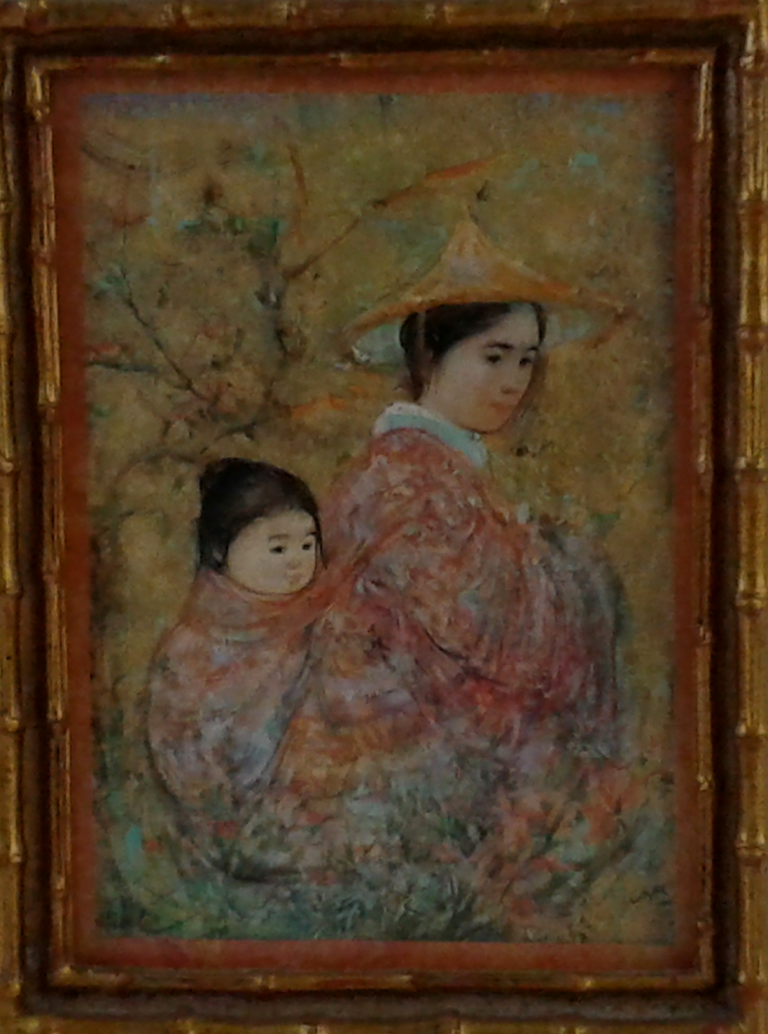 Edna Hibel Rare Japanese Art Mother Carrying Child on Back ...